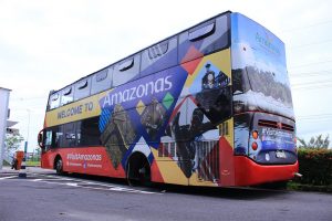 Passeios no Amazonbus, o ônibus de turismo de Manaus, estão suspensos
